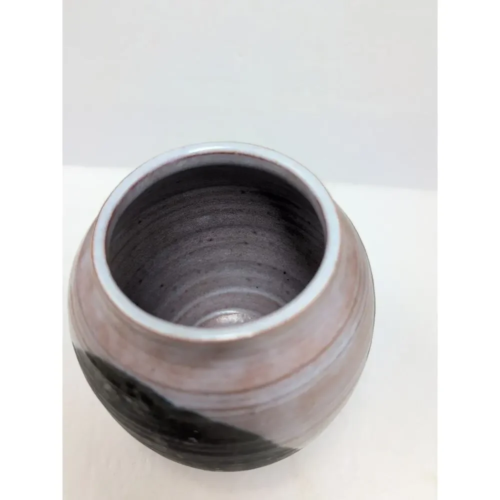 Raku Pottery Vase - Signed - 5.5 Inches Studio Art.‎